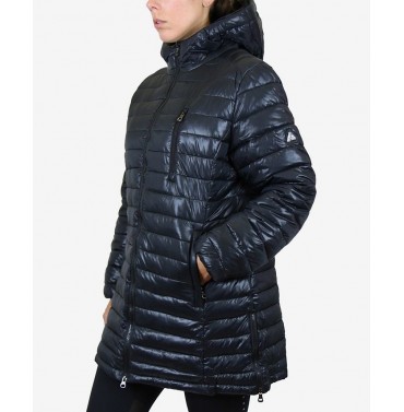 Women's Quilted Long Puffer Coat Black $34.56 Coats